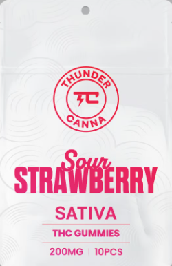 Photograph of product: Thunder Canna Sour Strawberry Gummies 200mg
