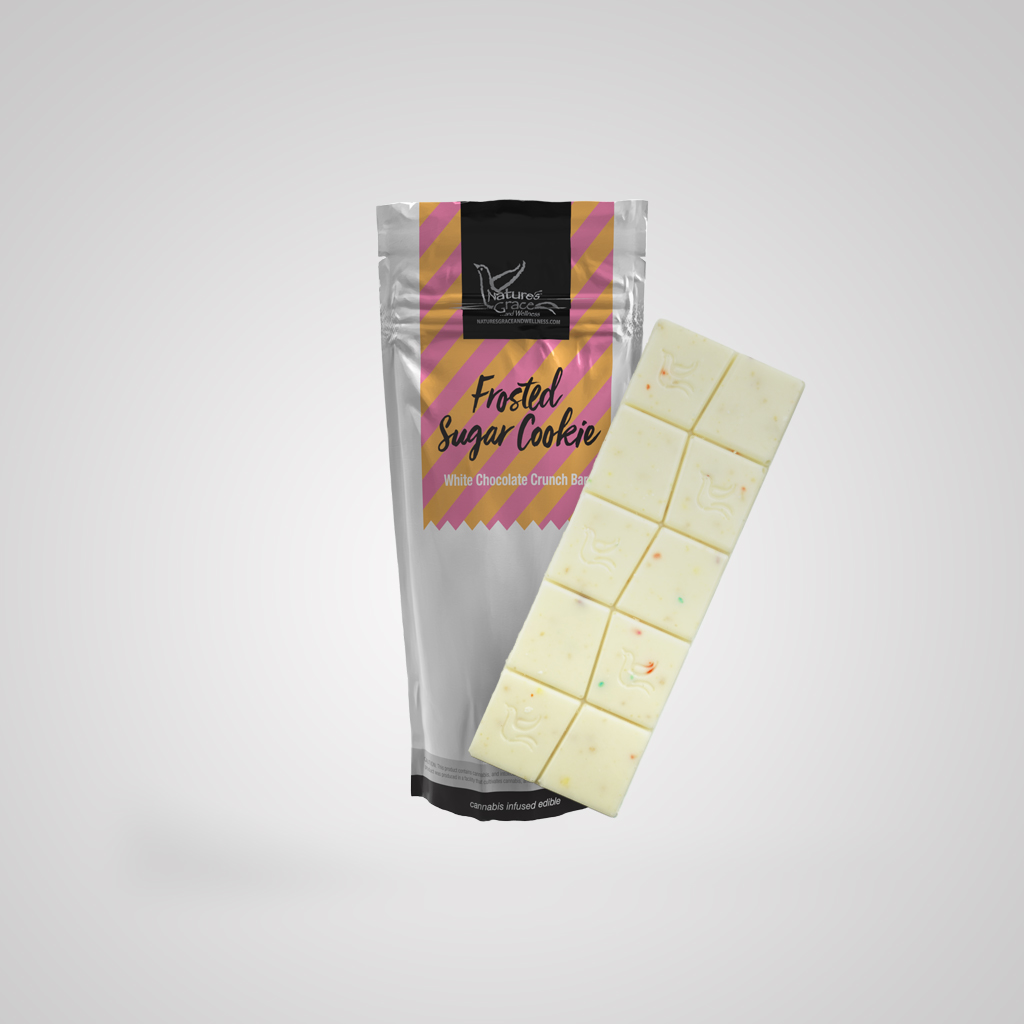 Photograph of product: Frosted Sugar Cookie White Chocolate Crunch Bar | 100mg | Nature's Grace