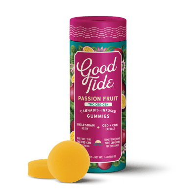 Photograph of product: Gummies | Good Tide | Passionfruit [1:1:1 TH-oui:CBD:CBN] [10pk]