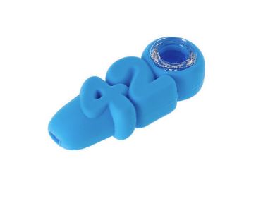 Photograph of product: Silicone 420 Hand Pipe w/ Glass Bowl