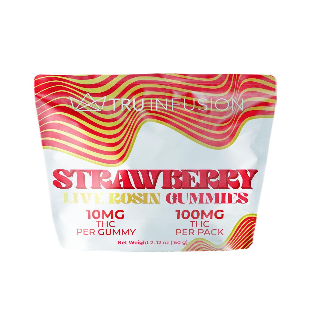 Photograph of product: TRU INFUSION - GUMMIES ROSIN - 100MG - 10PK - STRAWBERRY - HYBRID