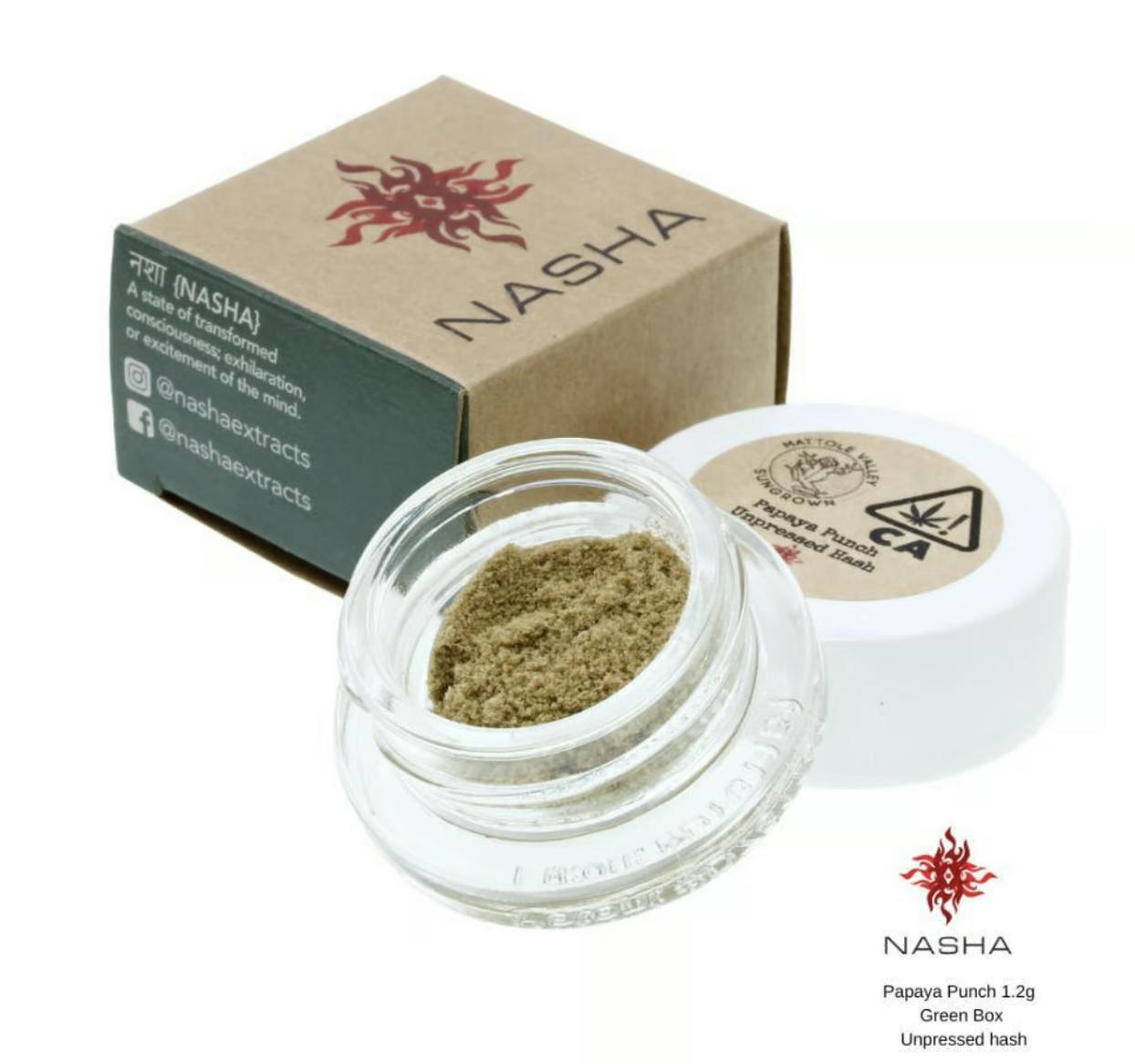 Photograph of product: Nasha - Green Unpressed au chocolat - Papaya Punch