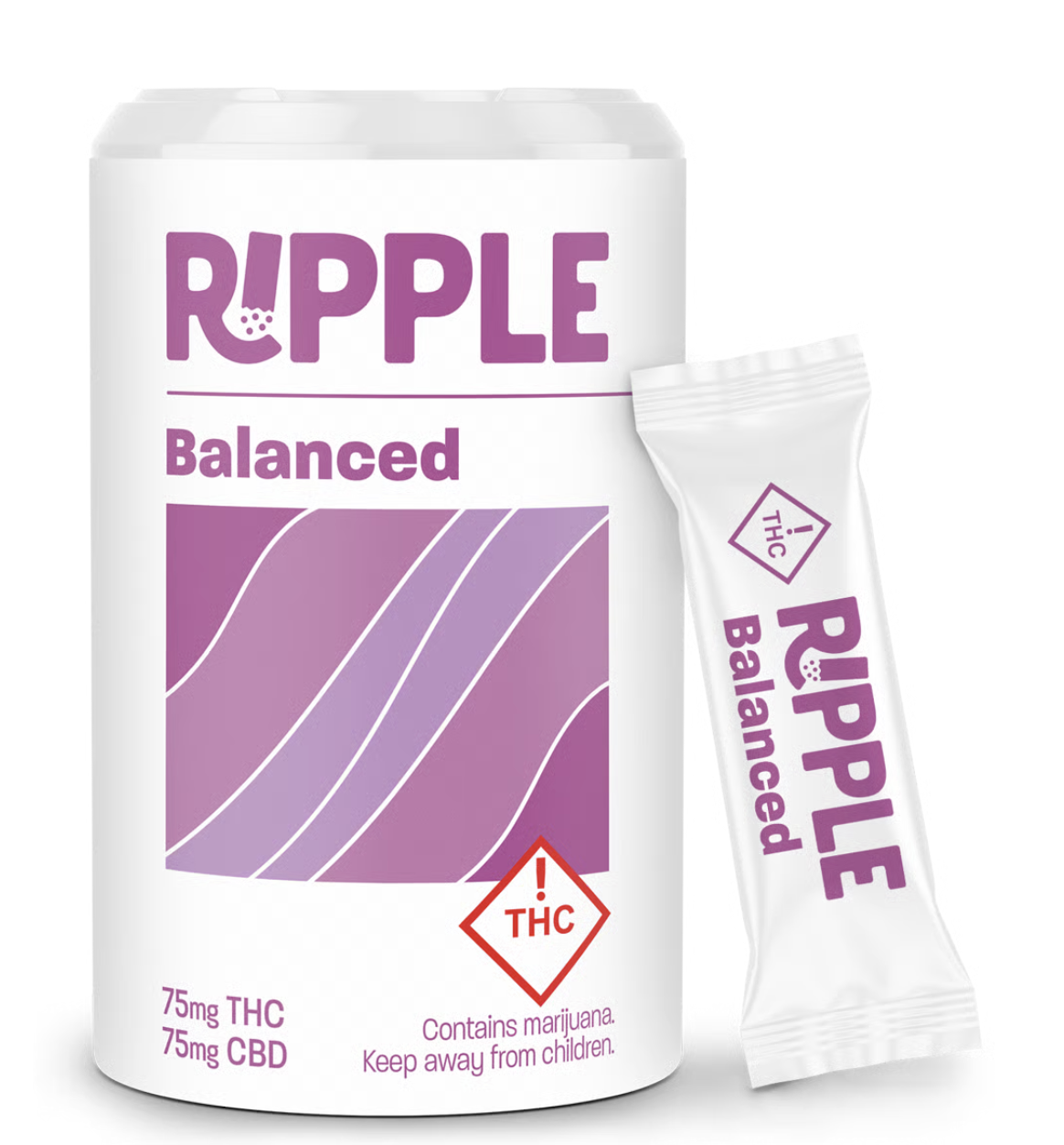 Photograph of product: Ripple | Balanced 1:1 | 100mg TH-oui/100mgCBD | 10pc