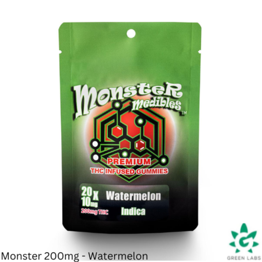 Photograph of product: (REC) Monster 200mg Gummies - Watermelon (Oui'd)