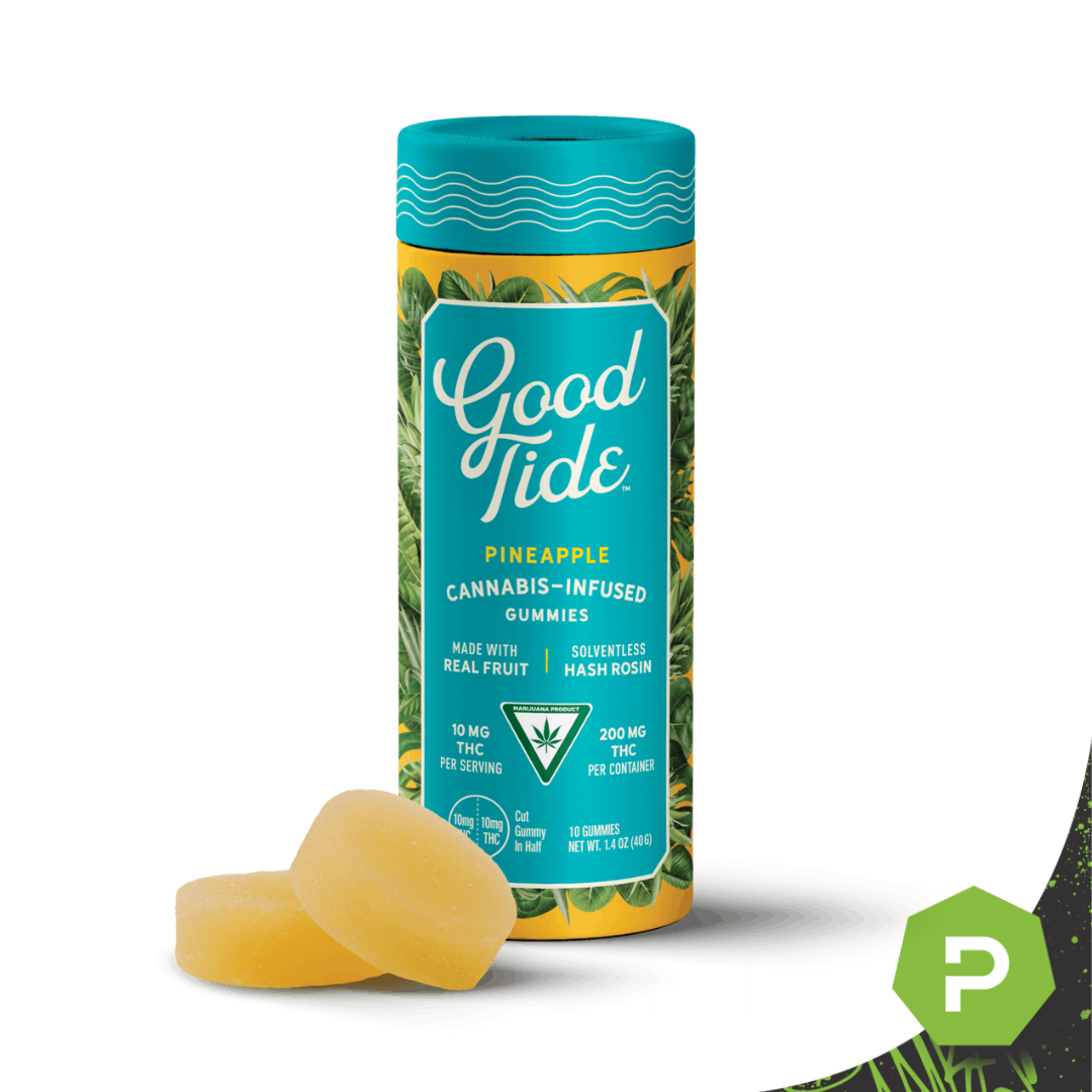 Photograph of product: Good Tides | 200mg Rosin Gummies | Pineapple