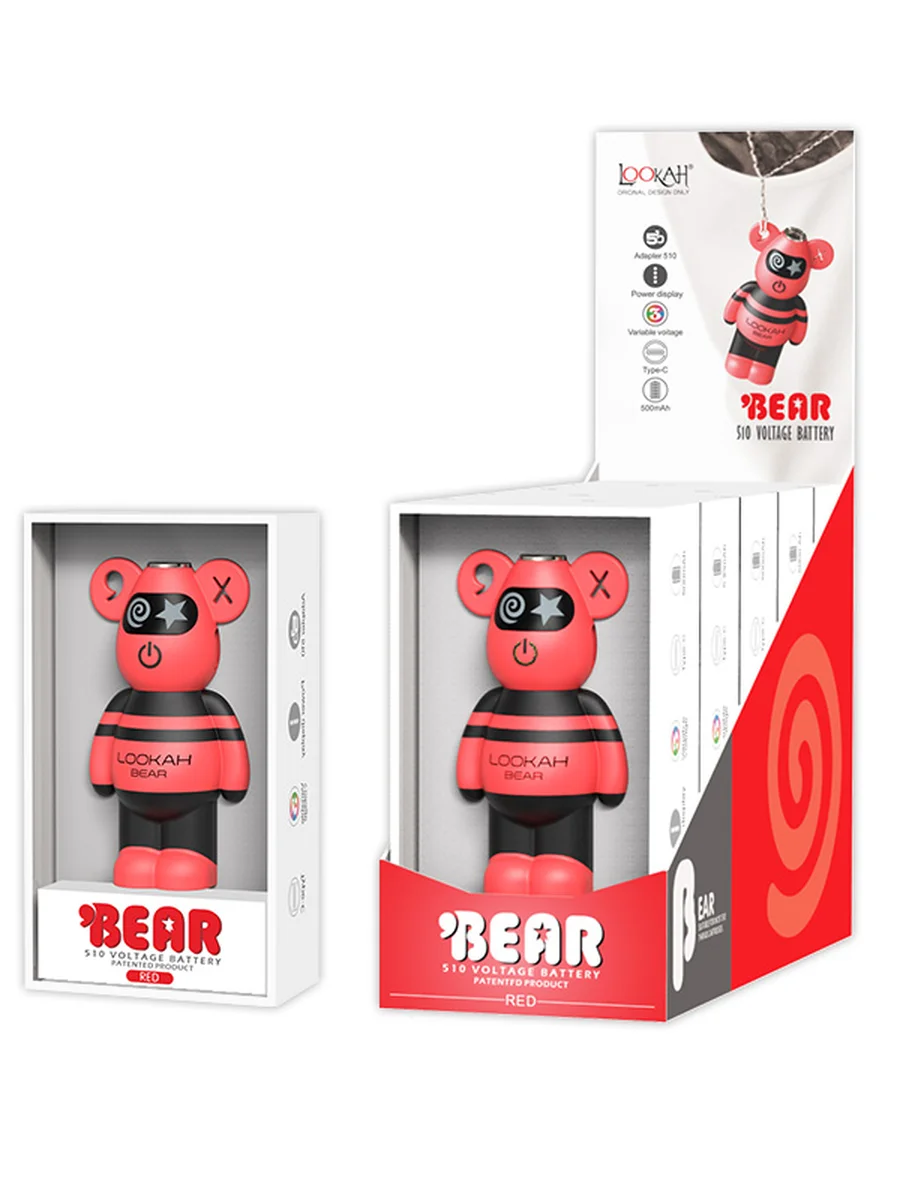Photograph of product: Lookah Bear | 500mAh Battery | Red