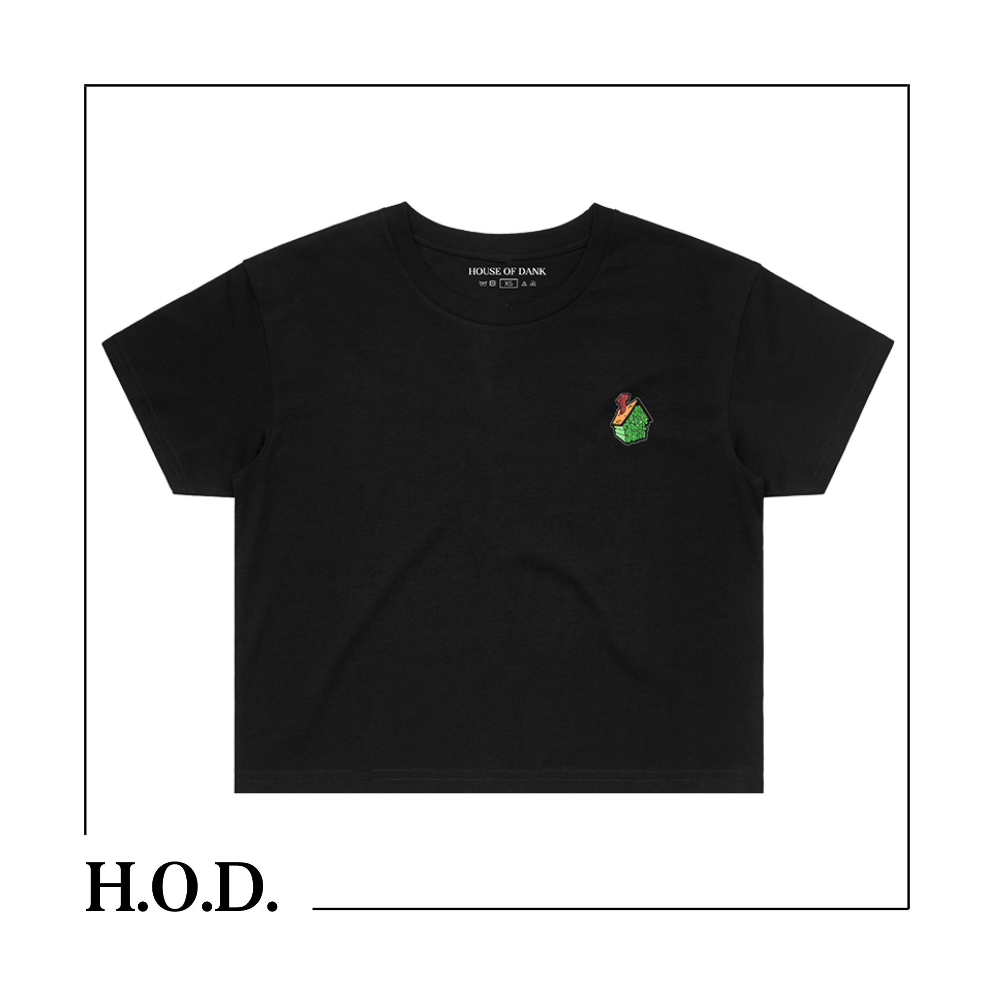 Photograph of product: H.O.D. OG House Black Short Sleeve Crop Tee S