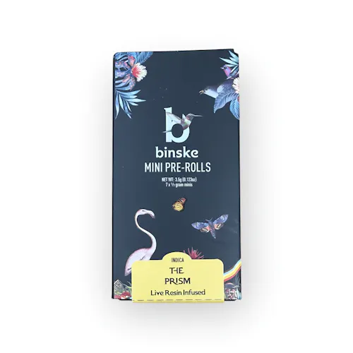Photograph of product: Binske | The Prism | Live Resin Infused Infused Pre-Roll | 7pk x 0.5g | 3.5g