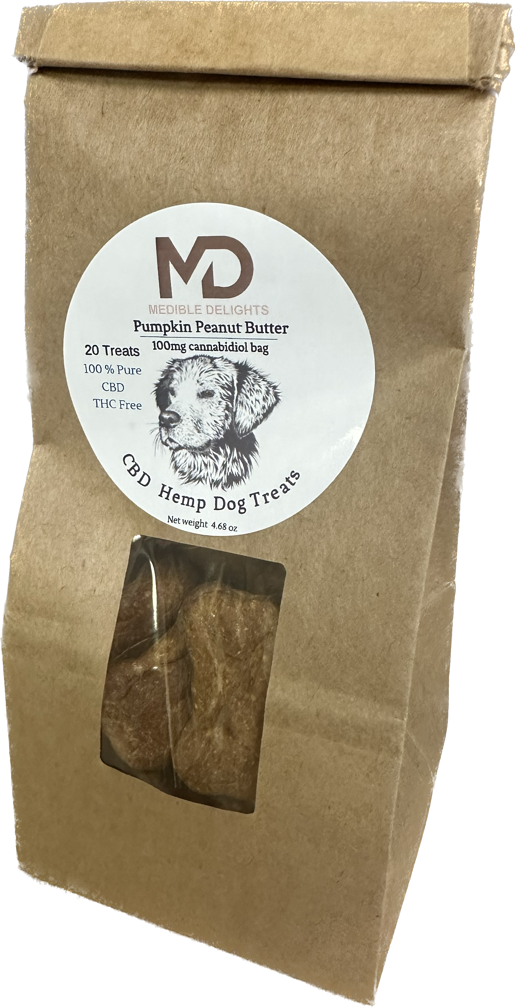 Photograph of product: Medible Delights | Pumpkin Peanut Butter CBD Hemp Dog Treats 100mg