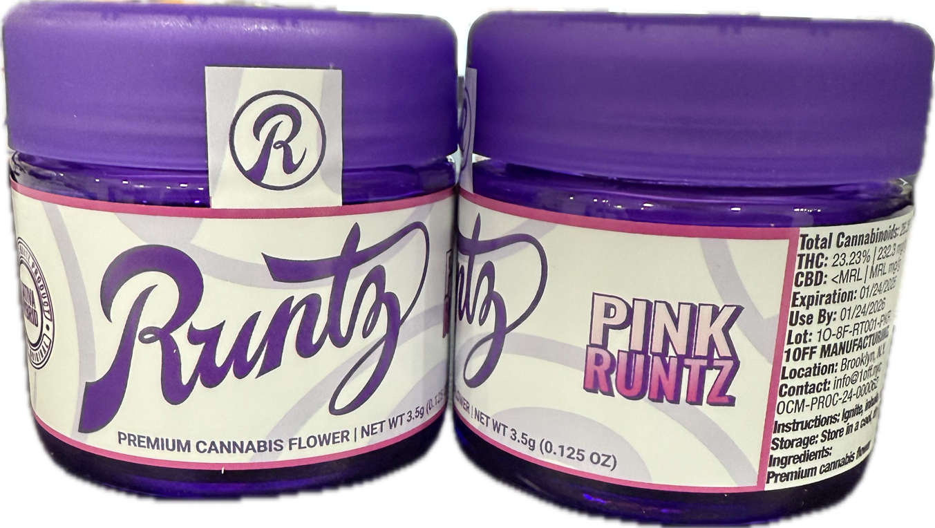 Photograph of product: Runtz | Flower | Jar | Pink Runtz | 3.5g | Oui'd-Hybrid | 23.23 TH-oui
