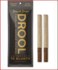 Photograph of product: Drool | Pre-Roll | Infused Blunts | Master Kush | Oragnic Wrap 2pk-1g | 2g-Hybrid