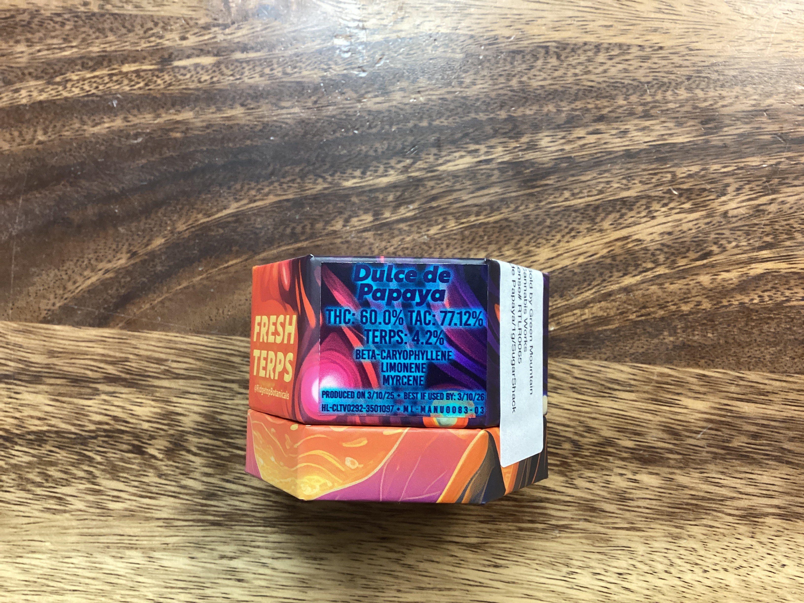 Photograph of product: Dulce de Papaya Live Rosin