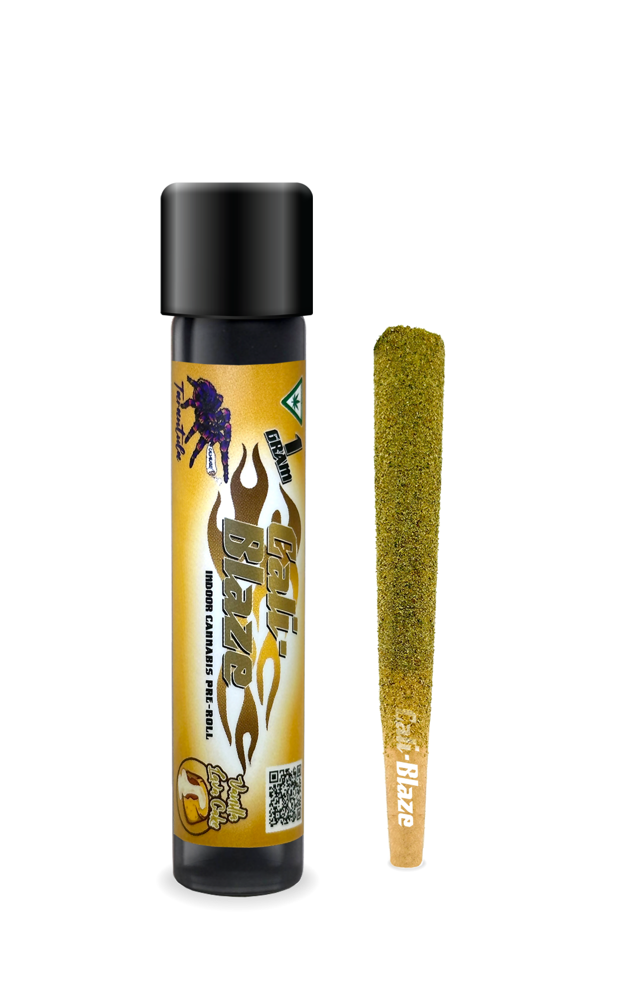 Photograph of product: CALI-BLAZE | Infused Preroll | Tarantula | Vanilla Lava Cake | 1g