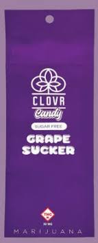 Photograph of product: CLOVR | Grape Sugar Free Sucker | 25mg