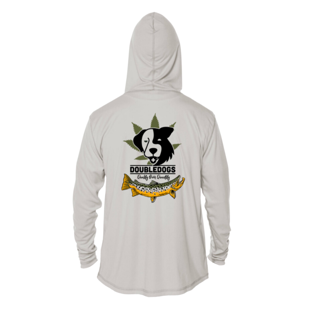 Photograph of product: Hooded Light Gray Trout DD Shirt- XL