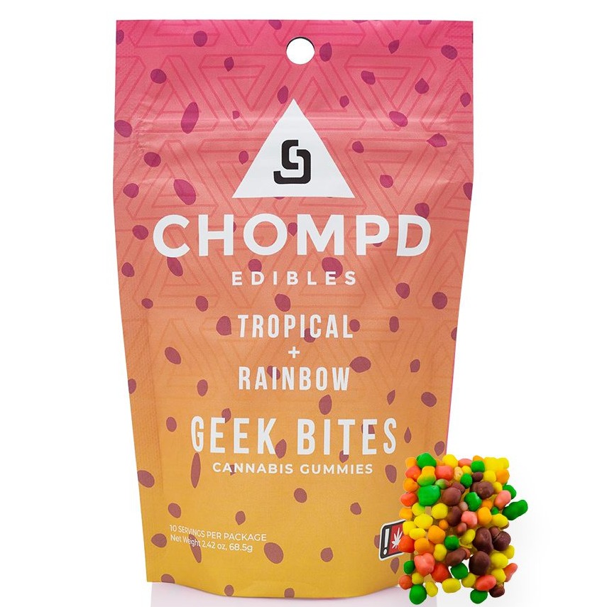 Photograph of product: Tropical Rainbow Geek Bites | 100mg