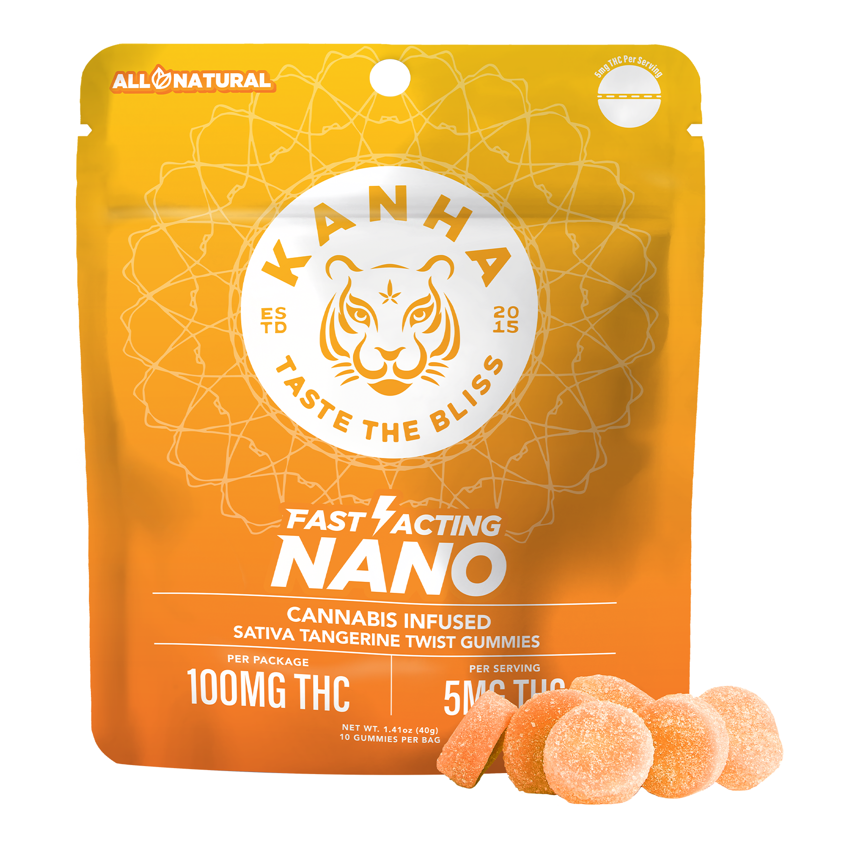 Photograph of product: KANHA - Tangerine Twist 100mg Gummy