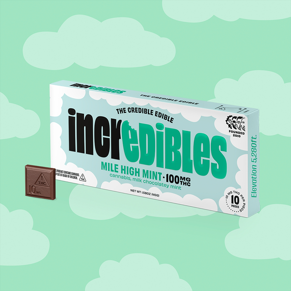 Photograph of product: Mile High Mint Bar | Chocolate | 10 pack | 100mg TH-oui