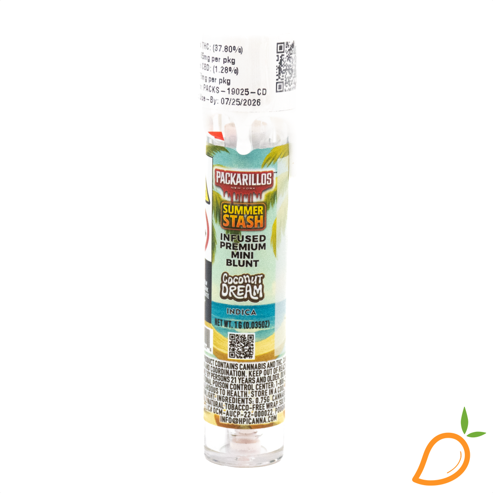 Photograph of product: 1g Coconut Dream Packarillo Mini Blunt Packs