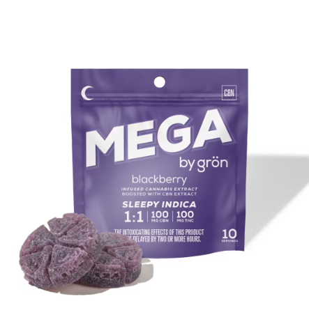 Photograph of product: Grn Mega Pearl | Blackberry 1:1 (CBN:TH-oui) | 1pc 100mg