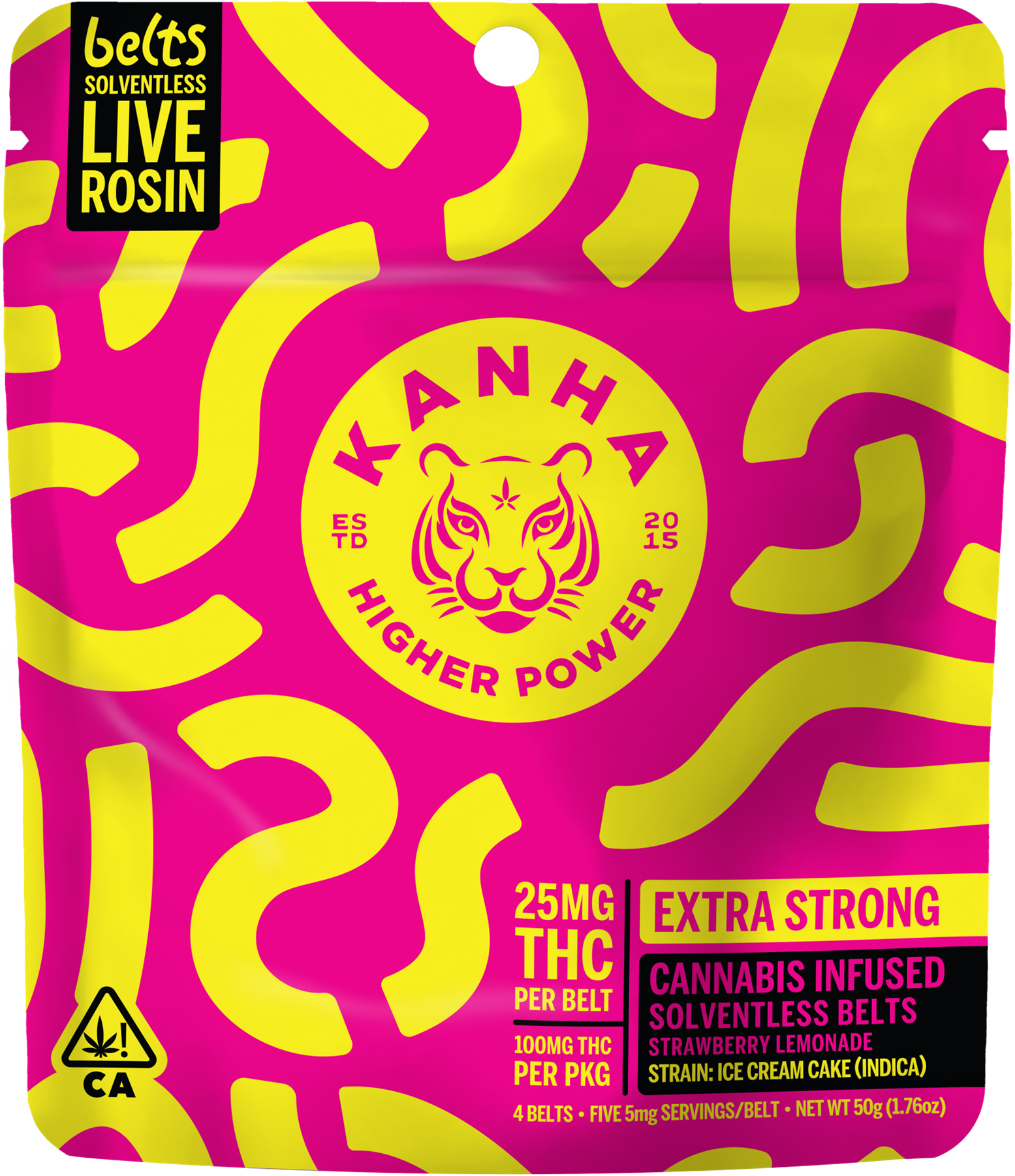 Photograph of product: Gummies | Kanha Sour Belts | Strawberry Lemonade Belts [Live Rosin] [4pk]