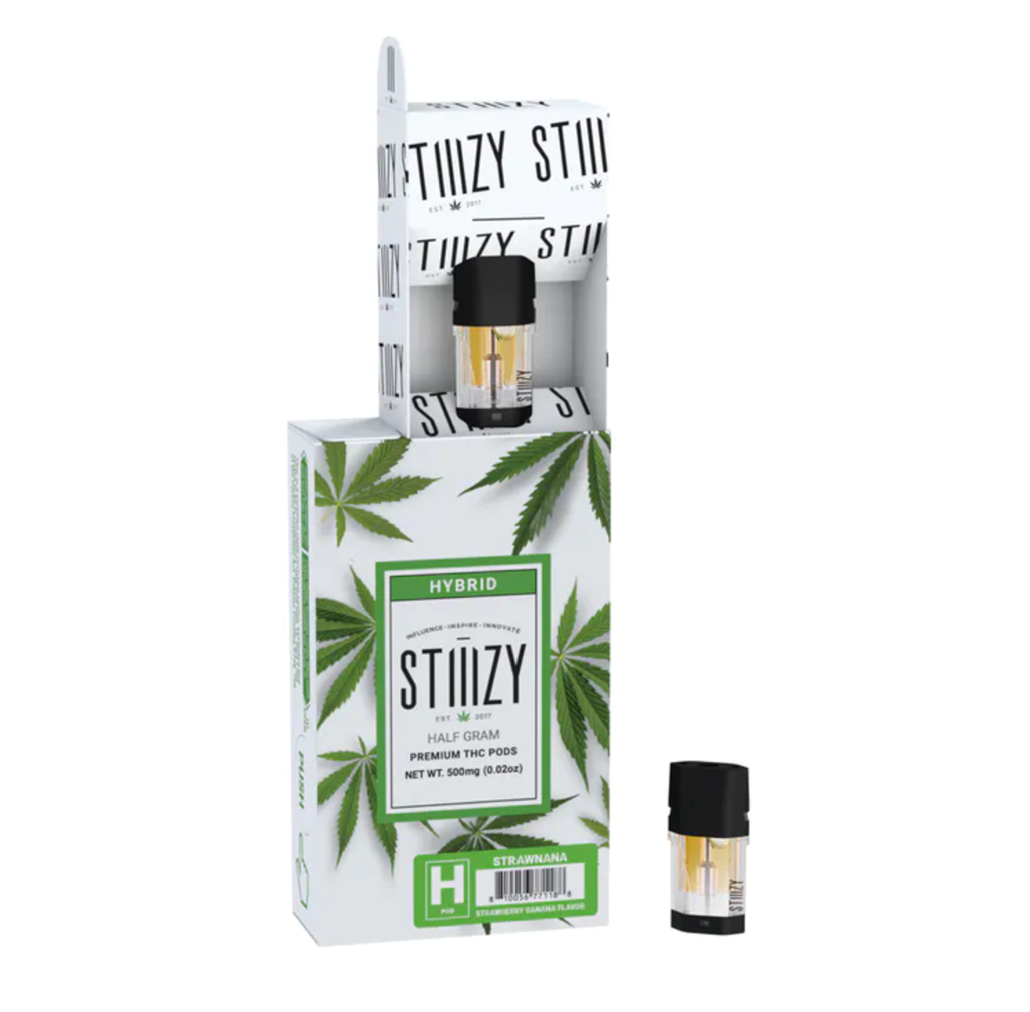 Photograph of product: STIIIZY: STRAWNANA POD HYBRID 0.5G
