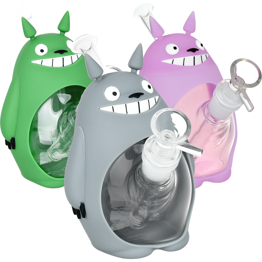 Photograph of product: My Neighbor Toketoro Silicone & Glass Water Pipe - 6"/14mm/F - Colors Vary