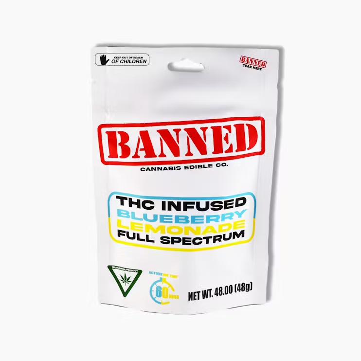 Photograph of Product: Banned - Gummies Clusters - 200mg - 4pk - Blueberry Lemonade