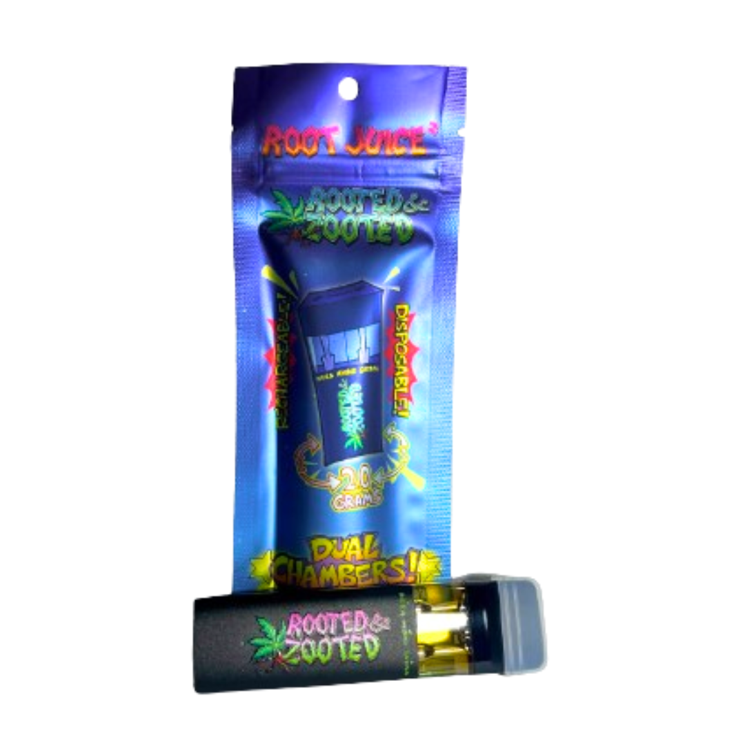 Photograph of product: Rooted and Zooted - Dual-Sided Vape - Yeti Balls x Sour Swamp Ass