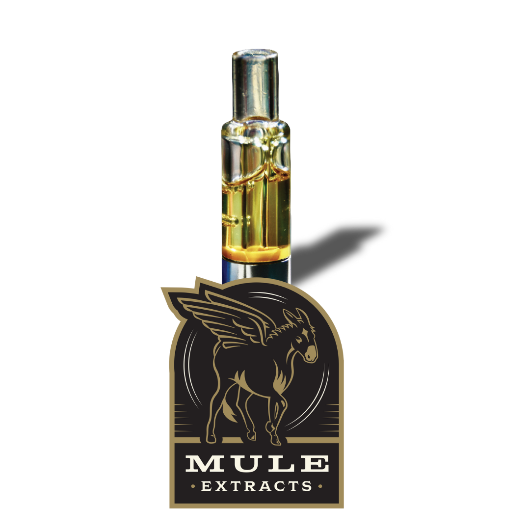 Photograph of product: Mule Extracts Pure Live Resin Glass Cartridge | Oui'd | Pineapple Express