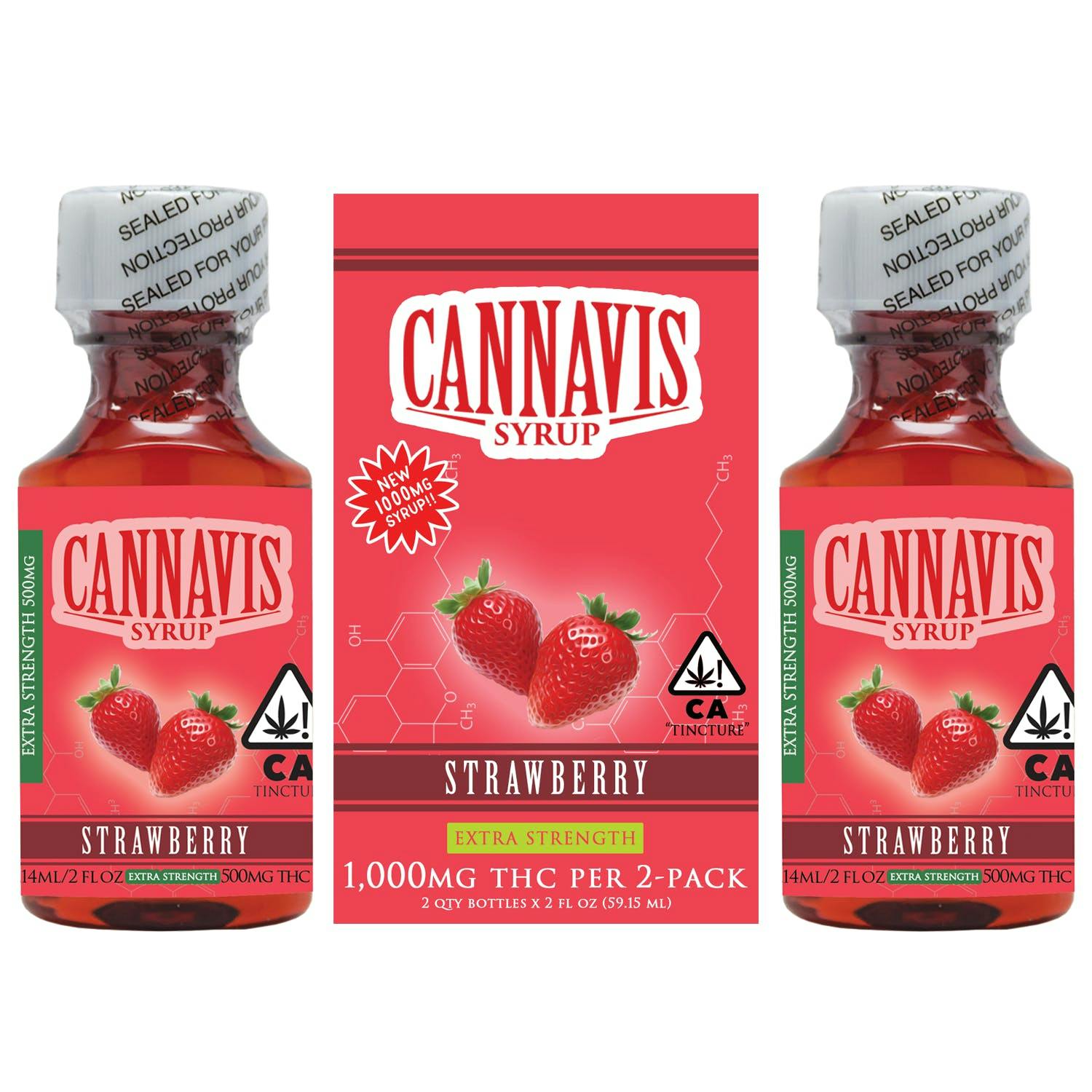 Photograph of product: Cannavis | Strawberry | Syrup 2pk | 1000mg