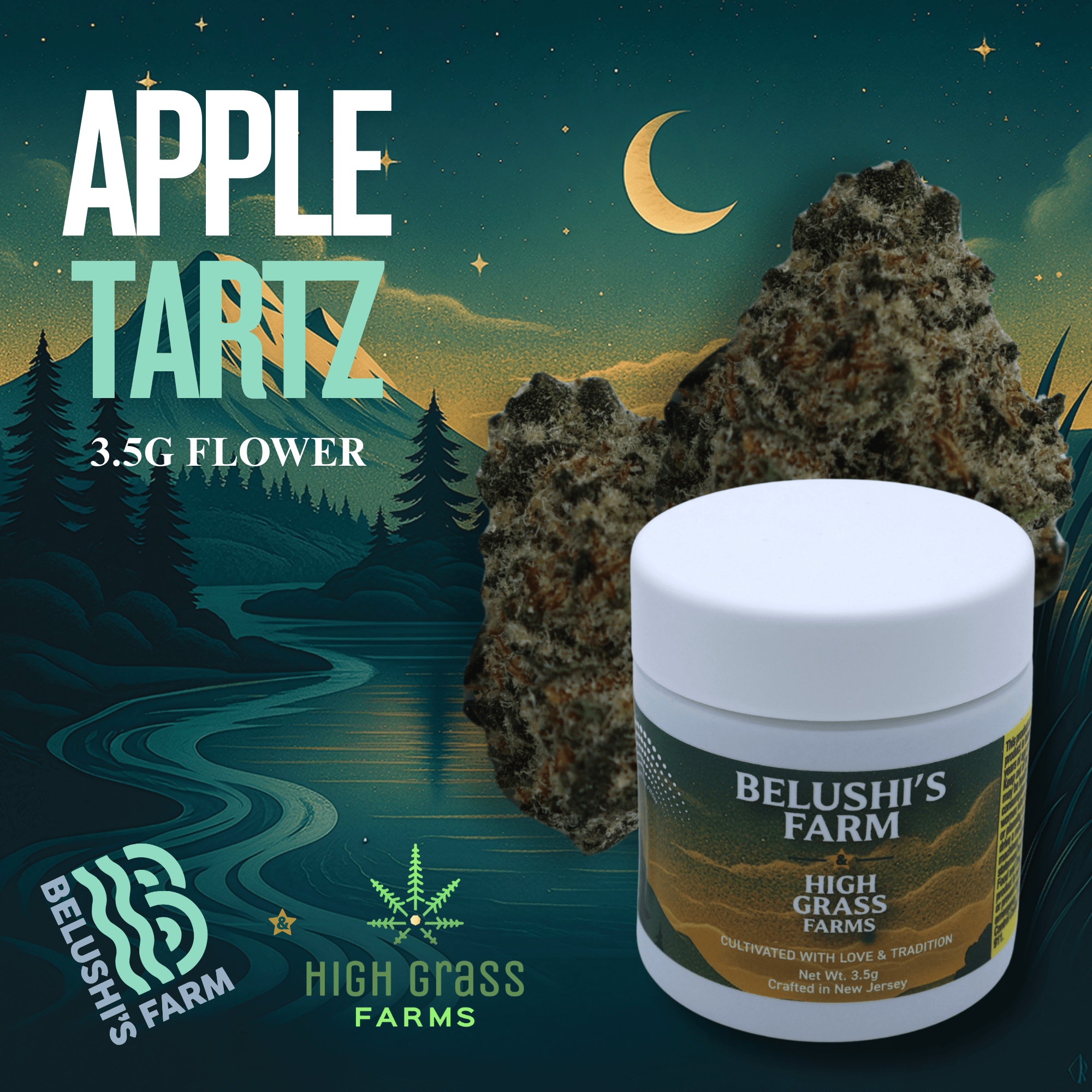 Photograph of product: Belushi's Farms - Apple Tartz - Flower - 3.5g