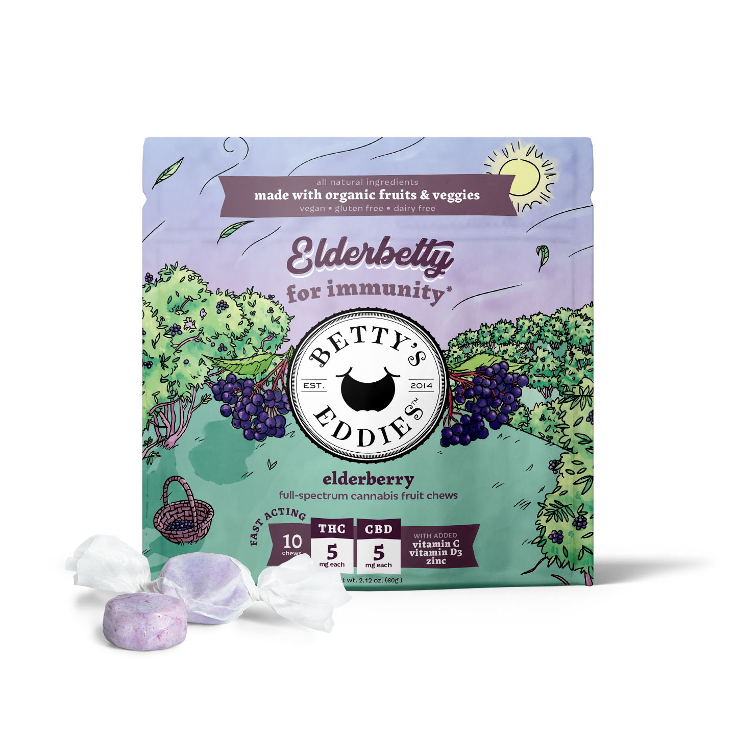 Photograph of product: Elderberry Elderbetty Immunity Fruit Chews [10pk]