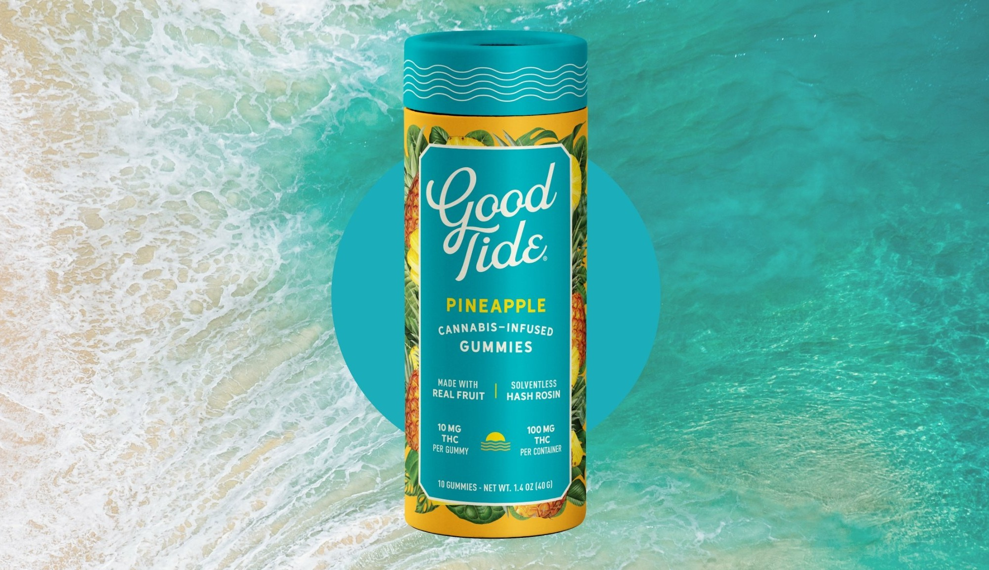 Photograph of product: Good Tide 100mg Rosin Gummies]Pineapple