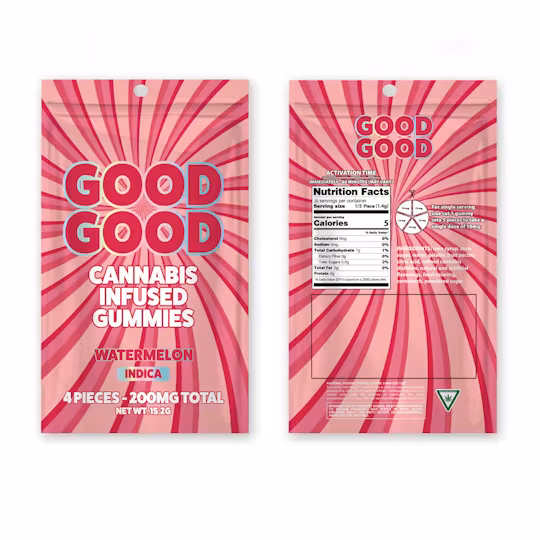 Photograph of product: Good Good Watermelon 200mg Gummies Rec