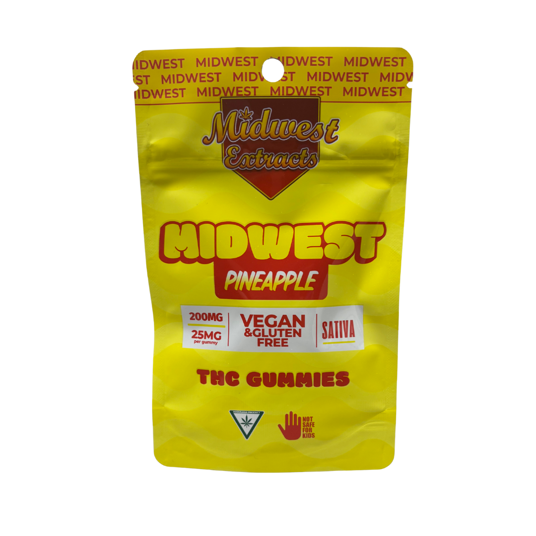 Photograph of product: Midwest Extracts - 200mg Gummies - Pineapple