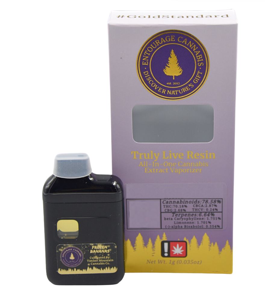 Photograph of product: Entourage All in One Live Resin Cartridge - AiO Mintz on Collins