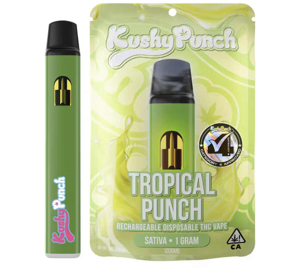 Photograph of product: KUSHY PUNCH TROPICAL MANGO DISPOSABLE 1G