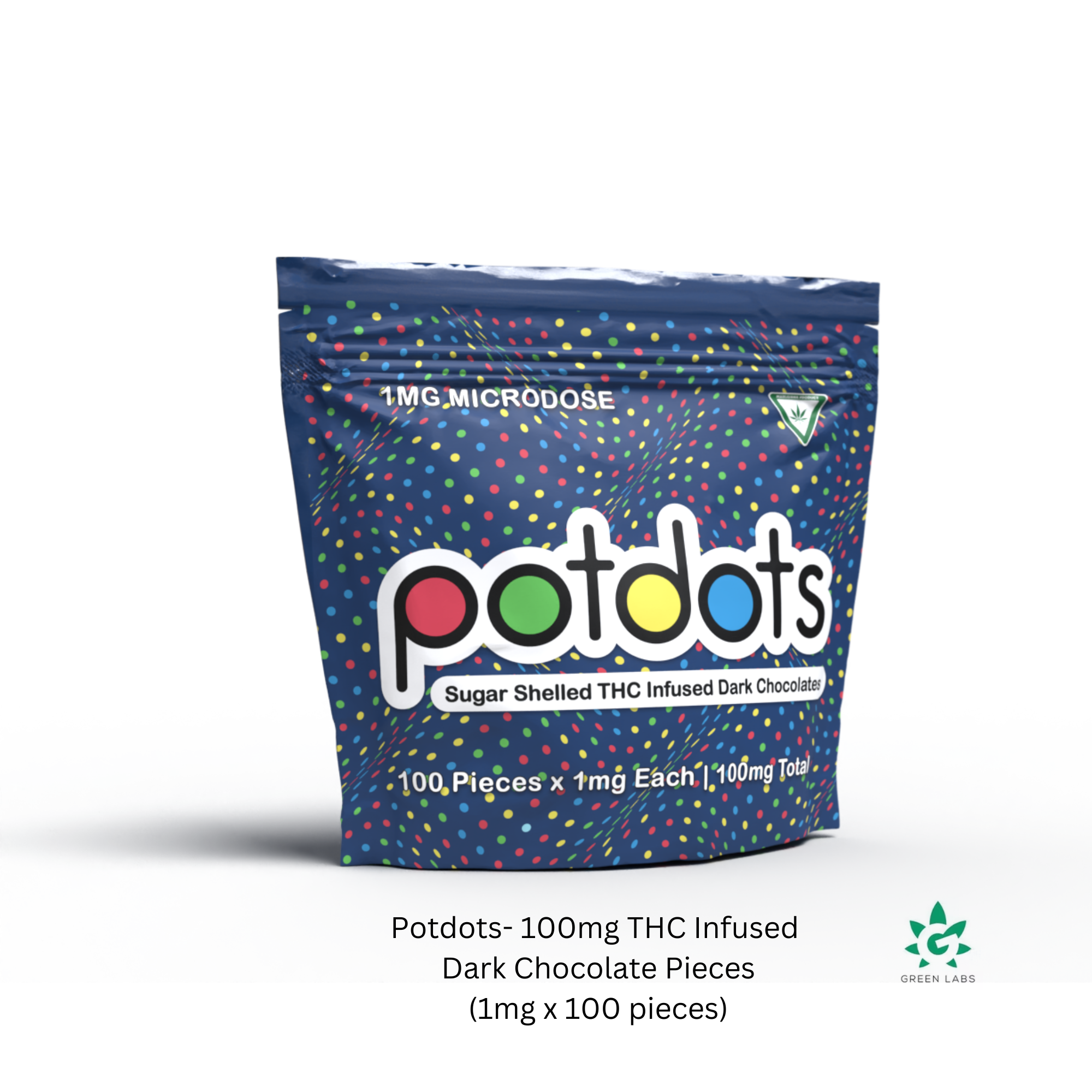 Photograph of product: (REC) PotDots - TH-oui Infused Dark Chocolates (1mg x 100 Pieces)