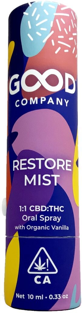 Photograph of Product: Restore 1:1 CBD:THC Oral Spray Good Company