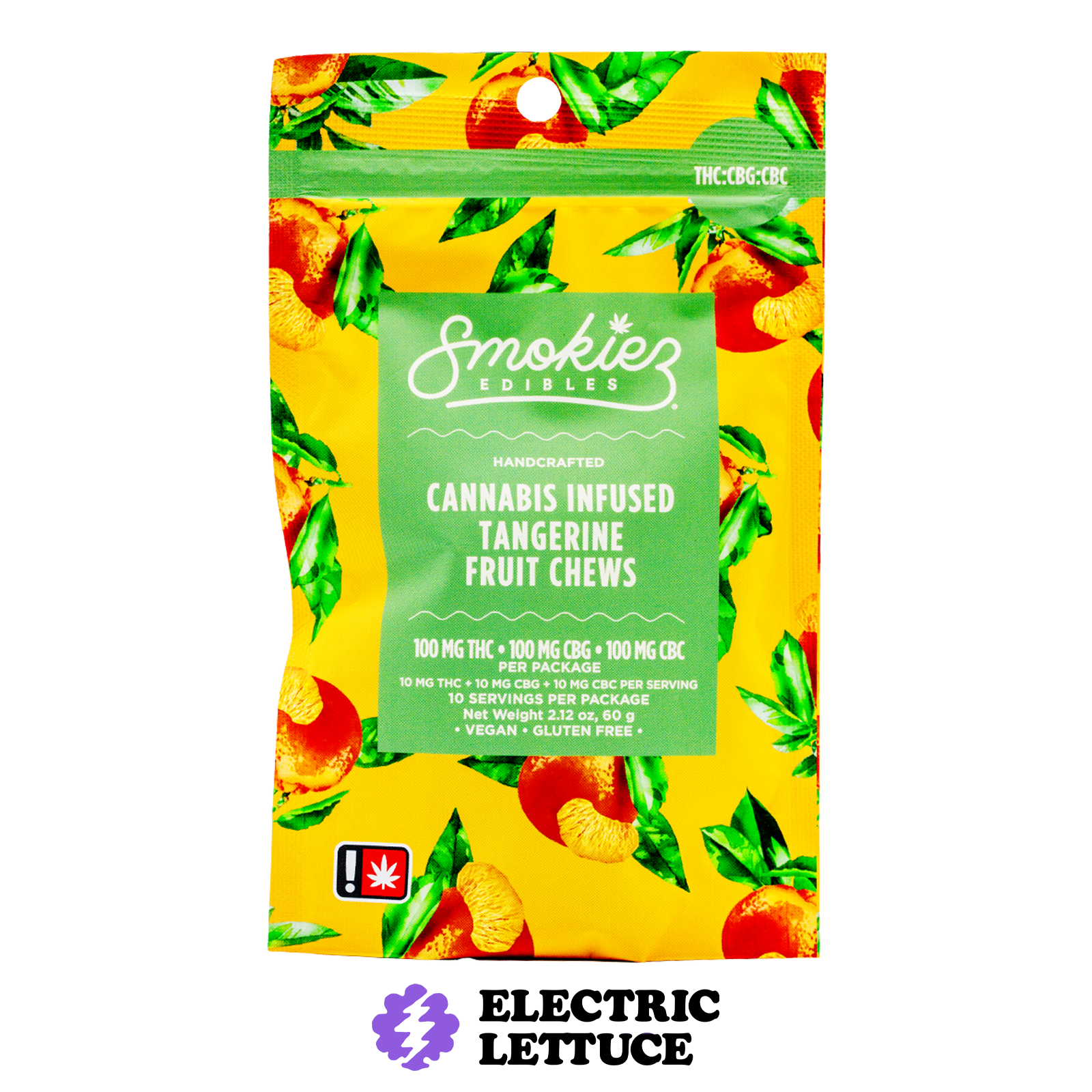 Photograph of product: Smokiez Smokiez Tangerine 1:1:1 CBC:CBG:TH-oui 10pk