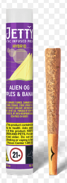 Photograph of product: Jetty Alien OG X Apples & Bananas Infused Pre-Roll Single (H)
