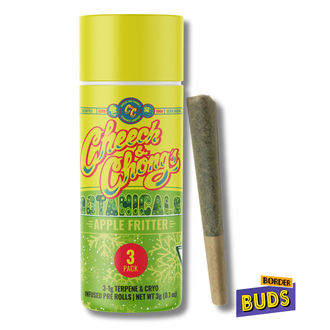 Photograph of product: Apple Fritter | Cheech & Chong | 1g x 3 | Cryo Infused Pre-Roll Pack