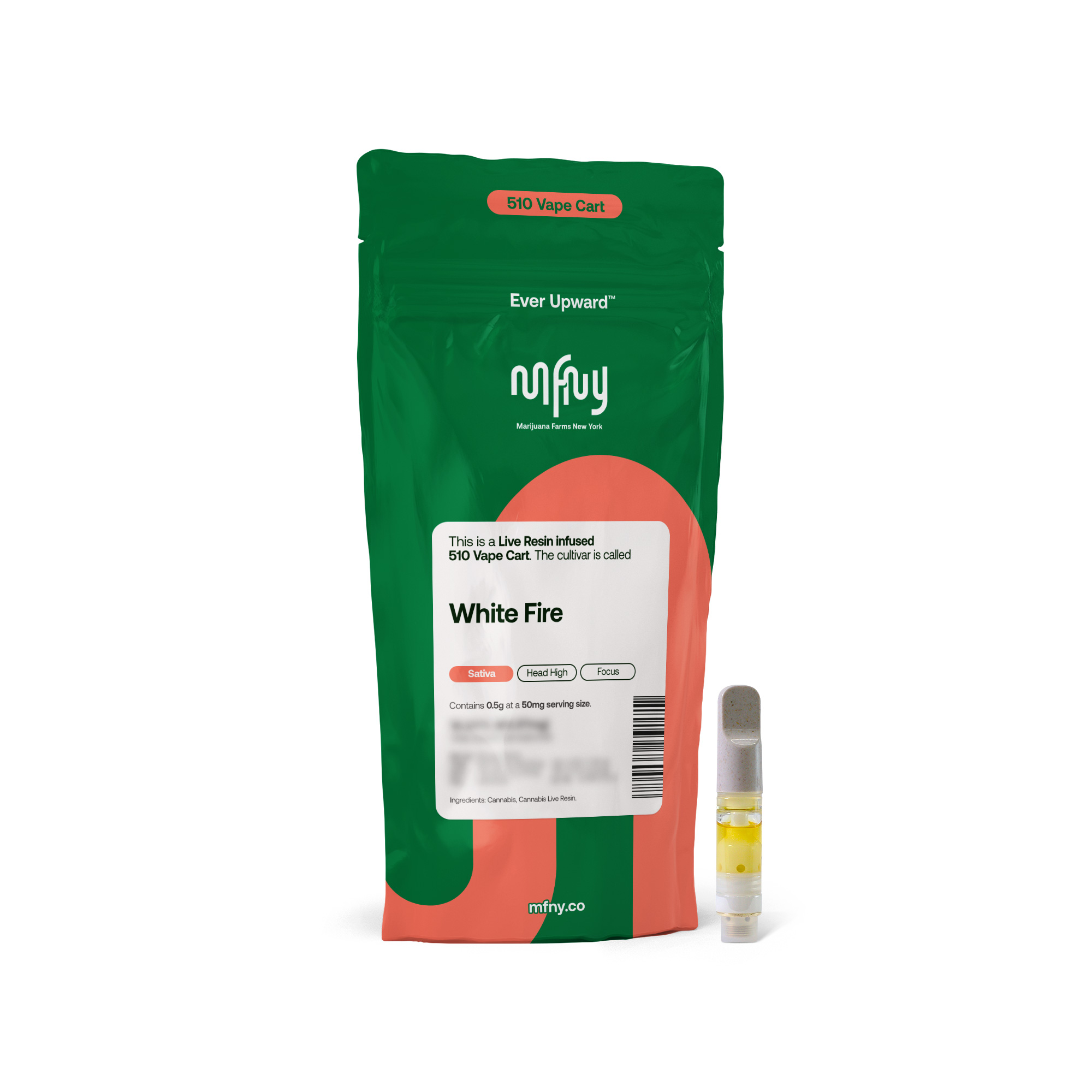 Photograph of Product: White Fire OG | Live Resin 510 Cart (.5g)