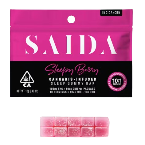 Photograph of product: SLEEPY BERRY (10TH-oui:1CBN) 100MG GUMMY BAR