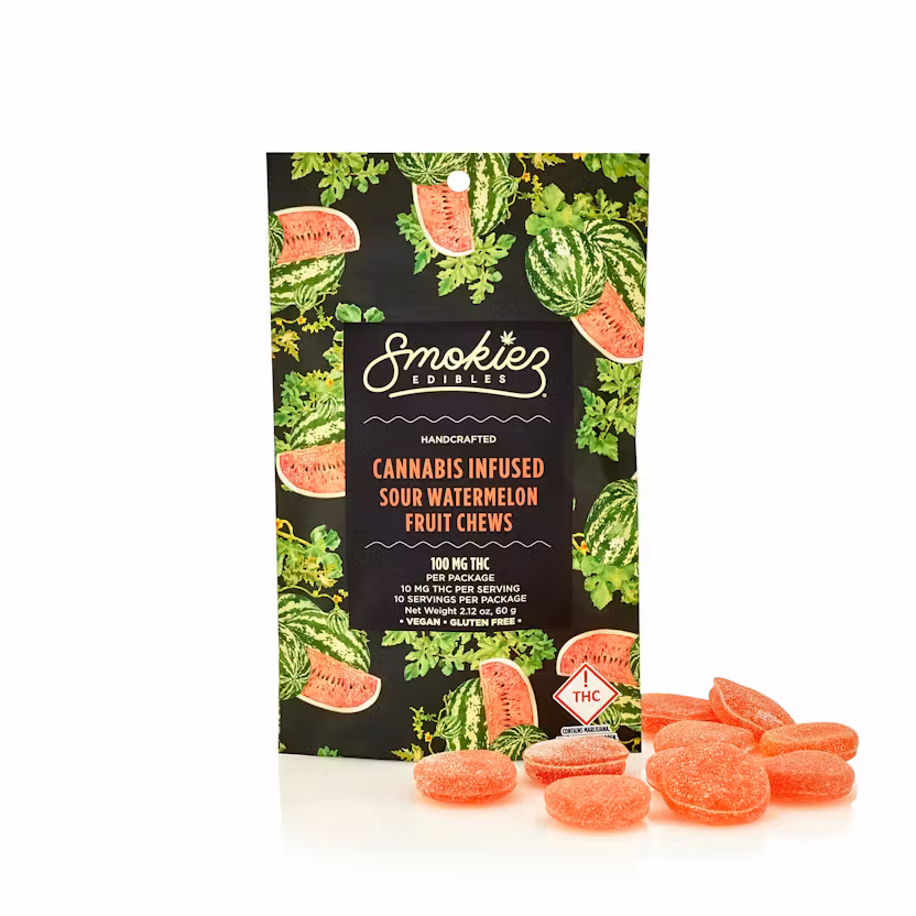 Photograph of product: Sour Watermelon I 100mg I Smokiez