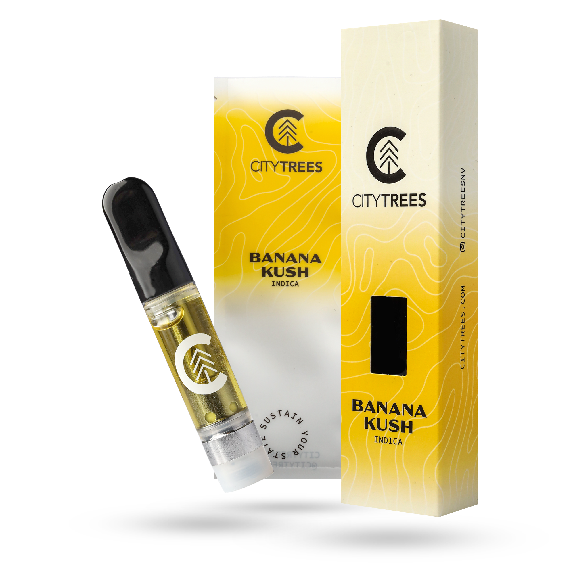 Photograph of product: City Trees Banana Kush (I) Vape Cartridge 0.85g