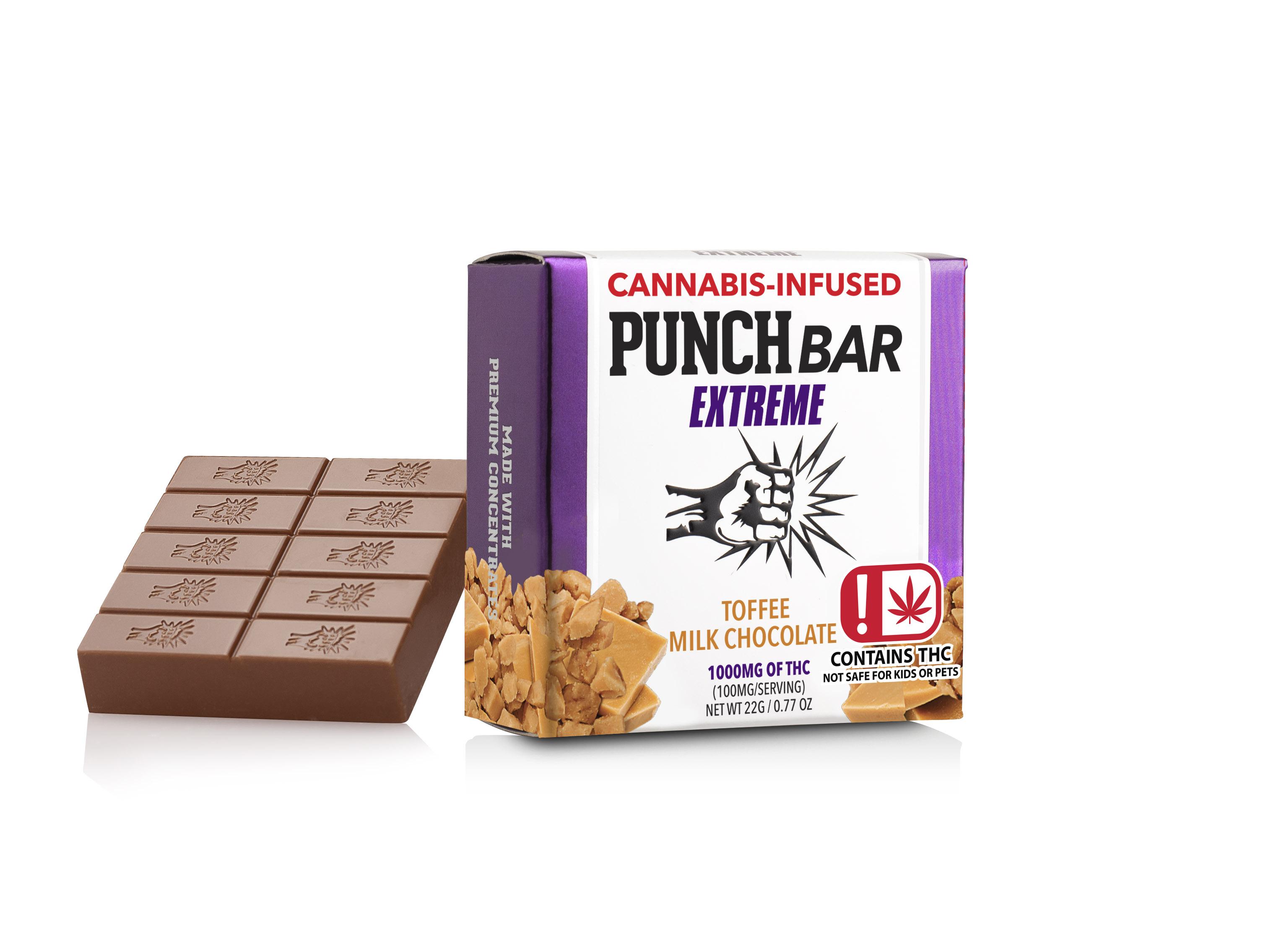 Photograph of product: Punch Edibles - Milk Chocolate Toffee - Bar