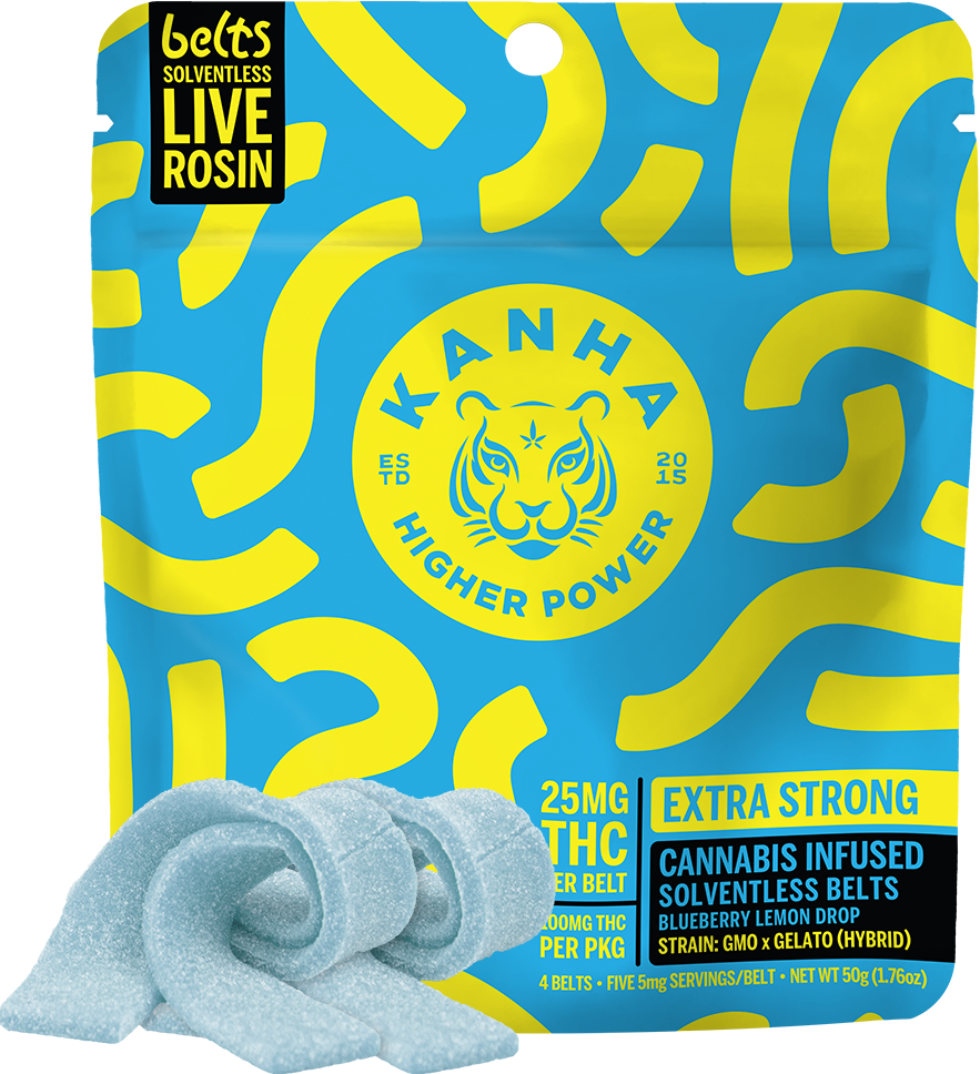 Photograph of product: Blueberry Lemon Drop Solventless Live Rosin Belts 4-pack