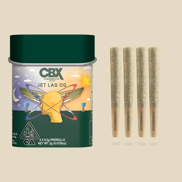 Photograph of product: CBX | Pre-Roll 0.5g (4pk) | I | Jet Lag OG